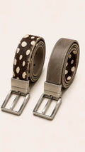 Cinturón Reversible Pelo Bambi & Gris