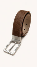 Cinturón Reversible Pelo Marrón & Gris